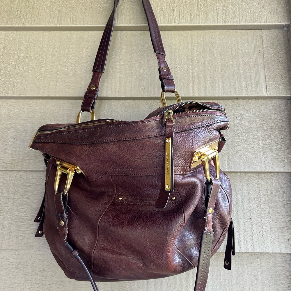 B Markowsky leather handbag, large 18” by 12”. Good condition fine soft leather
